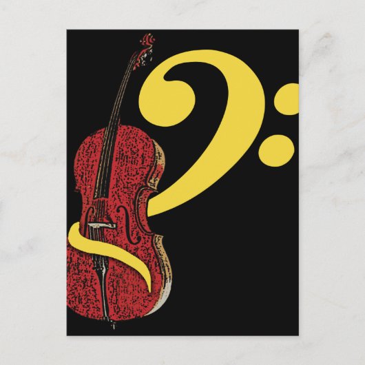Cello Clef Briefkaart (Voorkant)