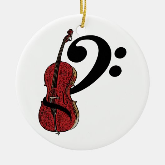 Cello Clef Keramisch Ornament (Voorkant)