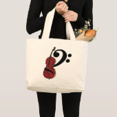 Cello Clef Totebag Grote Tote Bag (Voorkant (product))