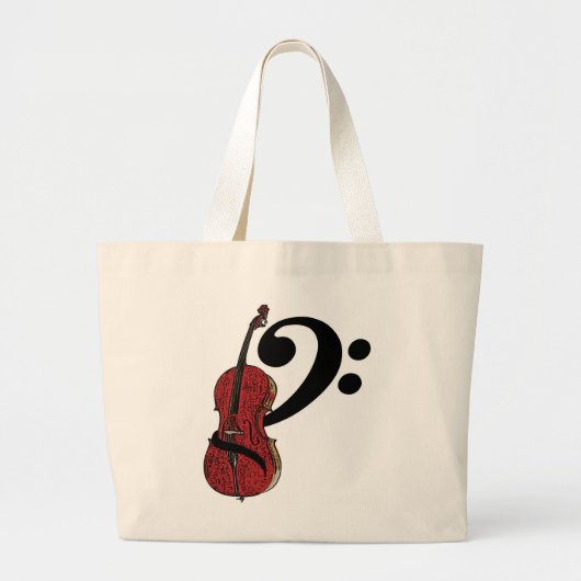 Cello Clef Totebag Grote Tote Bag (Voorkant)