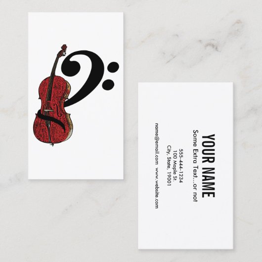 Cello Clef Visitekaartje (Voorkant / Achterkant)