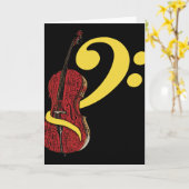 Cello Clef Wenskaart Kaart (Gele Bloem)
