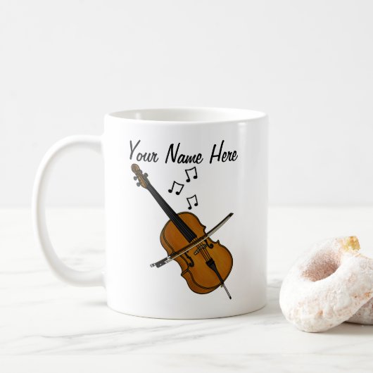 Cello Custom Mok Cellist String Muzikant Gift (Met donut)