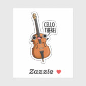 Cello Daar Cute Music Pun Sticker (Vel)