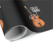 Cello Daar Funny Music Pun Dark BG Cadeaupapier (Rol Hoek)