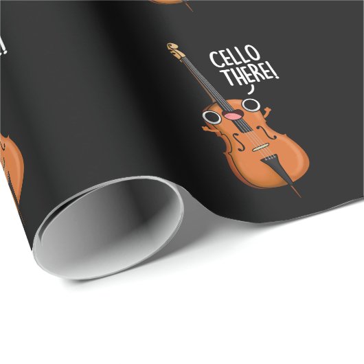 Cello Daar Funny Music Pun Dark BG Cadeaupapier (Rol Hoek)