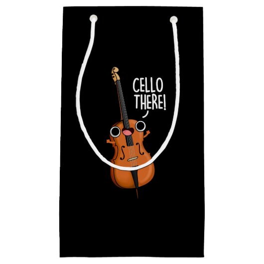 Cello Daar Funny Music Pun Dark BG Klein Cadeauzakje (Voorkant)