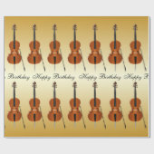 Cello Design Verjaardag Cadeaupapier (Vlak)