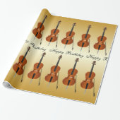 Cello Design Verjaardag Cadeaupapier (Uitgerold)