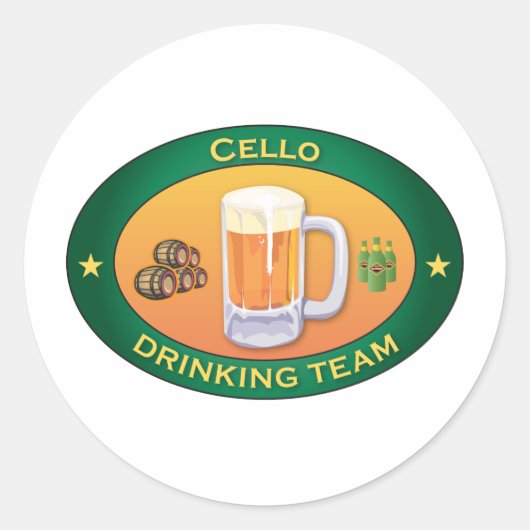 Cello Drink Team Ronde Sticker (Voorkant)