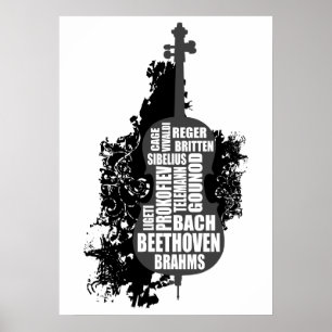 Cello en componisten poster