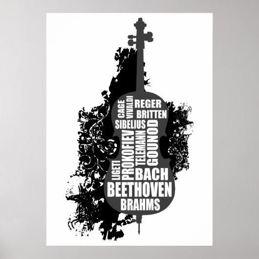 Cello en componisten poster (Voorkant)