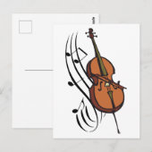 Cello en Muziek Briefkaart (Voorkant / Achterkant)