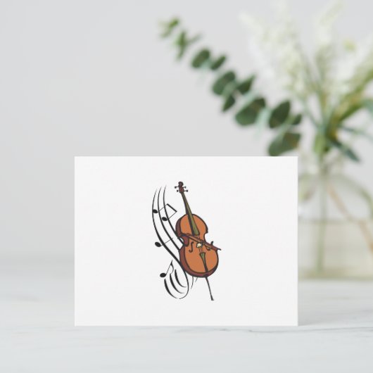 CELLO EN MUZIEK BRIEFKAART (Staand voorkant)