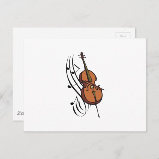 CELLO EN MUZIEK BRIEFKAART (Voorkant / Achterkant)
