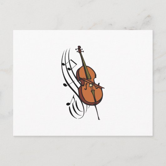 CELLO EN MUZIEK BRIEFKAART (Voorkant)