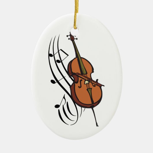Cello en Muziek Keramisch Ornament (Voorkant)