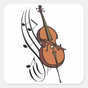 Cello en Muziek Vierkante Sticker