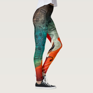 Cello en Muzieknoten Leggings