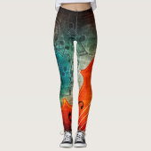 Cello en Muzieknoten Leggings (Voorkant)