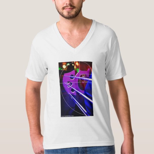 Cello en spiral American Apparel V-nek shirt (Voorkant)