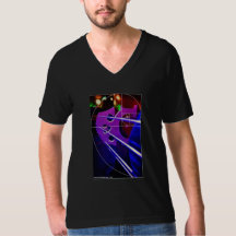 Cello en spiral American Apparel V-nek shirt