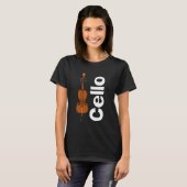 Cello en witte tekst t-shirt (Voorkant volledig)