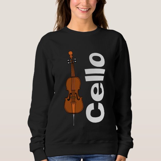 Cello en witte tekst trui (Voorkant)