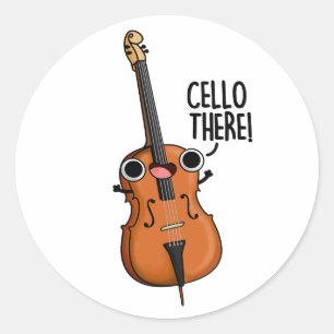 Cello Er Grappige Muziek Pun Ronde Sticker
