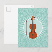 Cello Fun Turquoise Spiraal Muziek Briefkaart (Voorkant / Achterkant)
