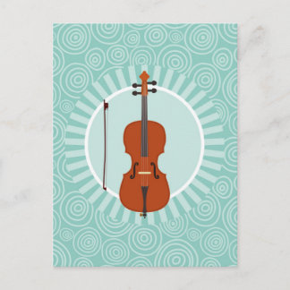 Cello Fun Turquoise Spiraal Muziek Briefkaart