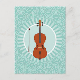Cello Fun Turquoise Spiraal Muziek Briefkaart