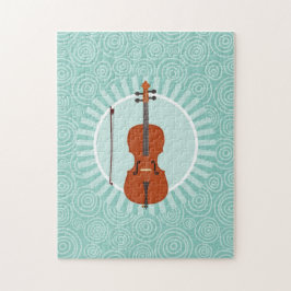Cello Fun Turquoise Swirl Music Legpuzzel