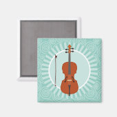 Cello Fun Turquoise Swirl Music Magneet (Voorkant / Achterkant)