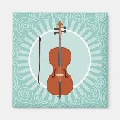 Cello Fun Turquoise Swirl Music Magneet (Voorkant)