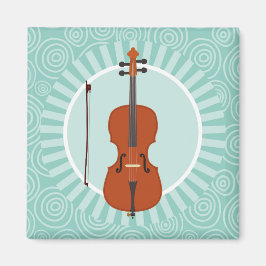 Cello Fun Turquoise Swirl Music Magneet