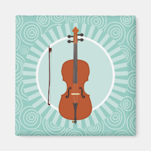 Cello Fun Turquoise Swirl Music Magneet