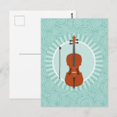 Cello Fun Turquoise Swirl Muziek Briefkaart (Voorkant / Achterkant)