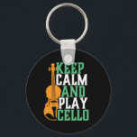 Cello Funny Cellist Musician Sleutelhanger<br><div class="desc">retro orchestra muziekventilatorontwerp voor wie een snaarmuziekinstrument speelt in een muziekband of symfonie. Koel klassieke muziekliefhebbers voor cellist,  muzikant en kunstenaar. Ideaal voor cello muziekdocent,  orkestfan en iedereen die graag cello speelt of gewoon van muziek houdt. Geweldig souvenir,  kerstcadeau en verjaardagscadeau voor familie en vrienden.</div>