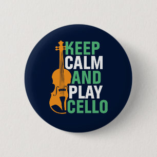 Cello Funny Cello Player kalm houden en afspelen Ronde Button 5,7 Cm