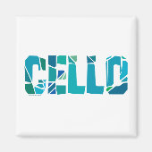 Cello gebarsten magneet (Voorkant)