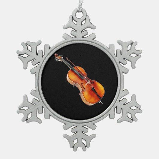 "Cello"-geschenken en -producten Tin Sneeuwvlok Ornament (Voorkant)