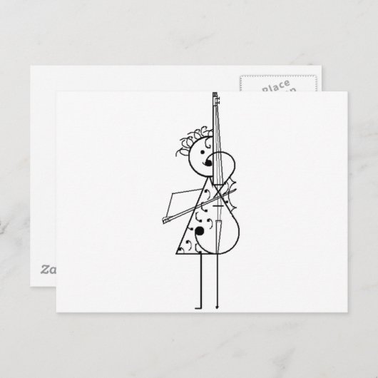 Cello Girl Briefkaart (Voorkant / Achterkant)