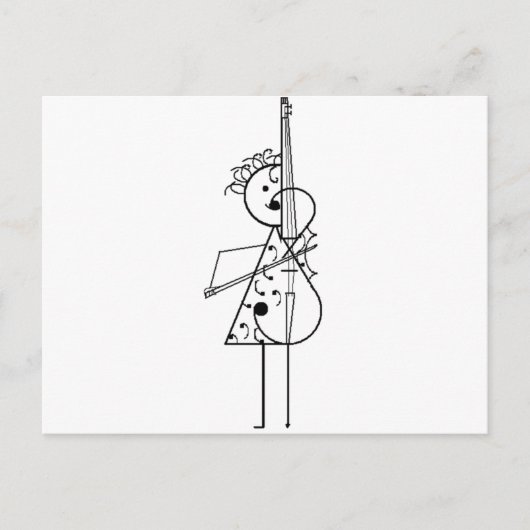 Cello Girl Briefkaart (Voorkant)