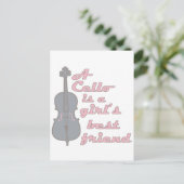 Cello Girl Briefkaart (Staand voorkant)