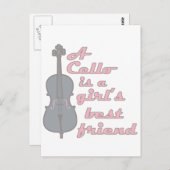 Cello Girl Briefkaart (Voorkant / Achterkant)