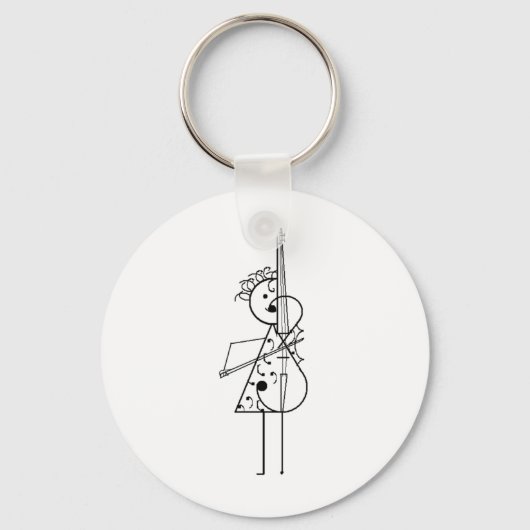 Cello Girl Sleutelhanger (Voorkant)