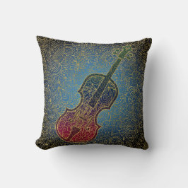 Cello Gold Filigree - Colorful Music Kussen