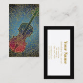 Cello Gold Filigree - Colorful Music Visitekaartje (Voorkant / Achterkant)