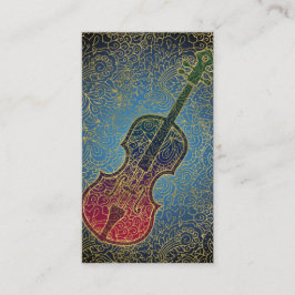 Cello Gold Filigree - Colorful Music Visitekaartje